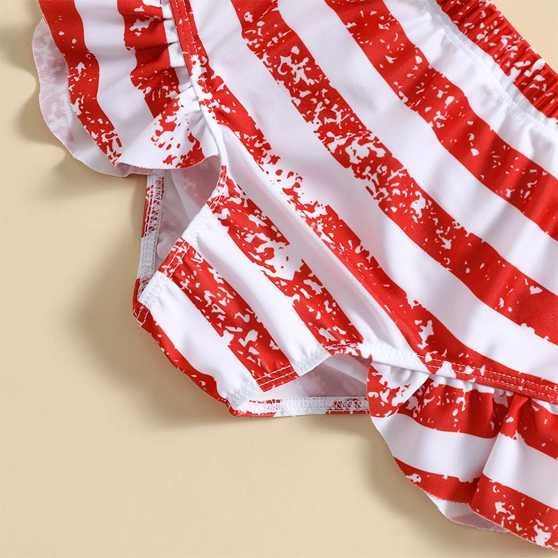 Girls Two-Piece Ruffle Trim Spaghetti Strap Swimsuit view 4