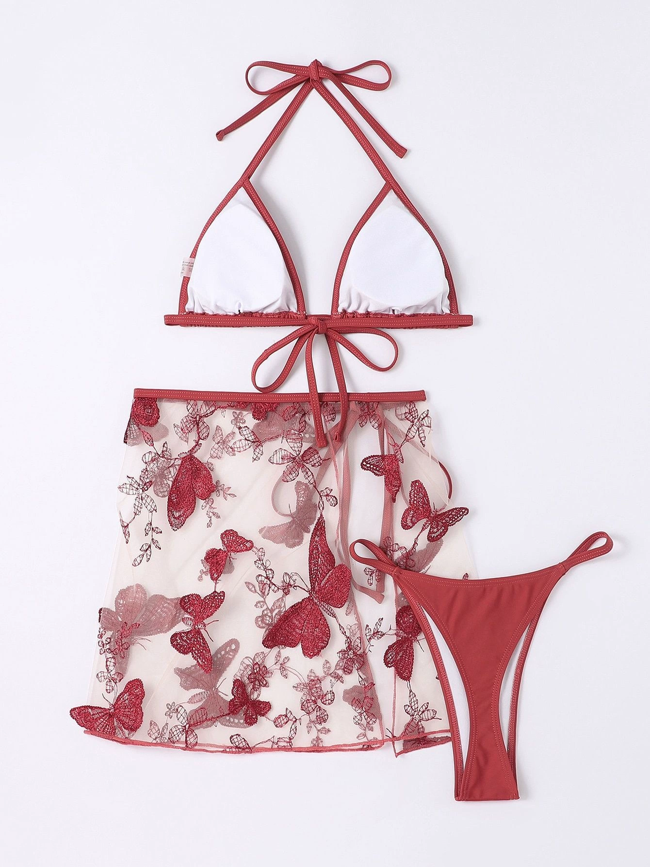 Halter Bikini Set with Side-Tie Skirt view 3