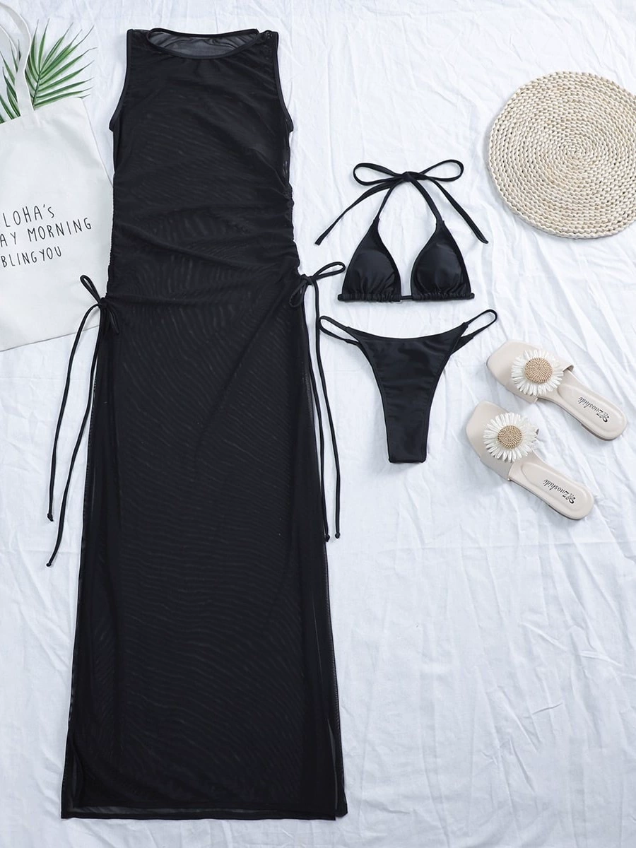 Three-Piece Cover-Up Bikini Set view 5
