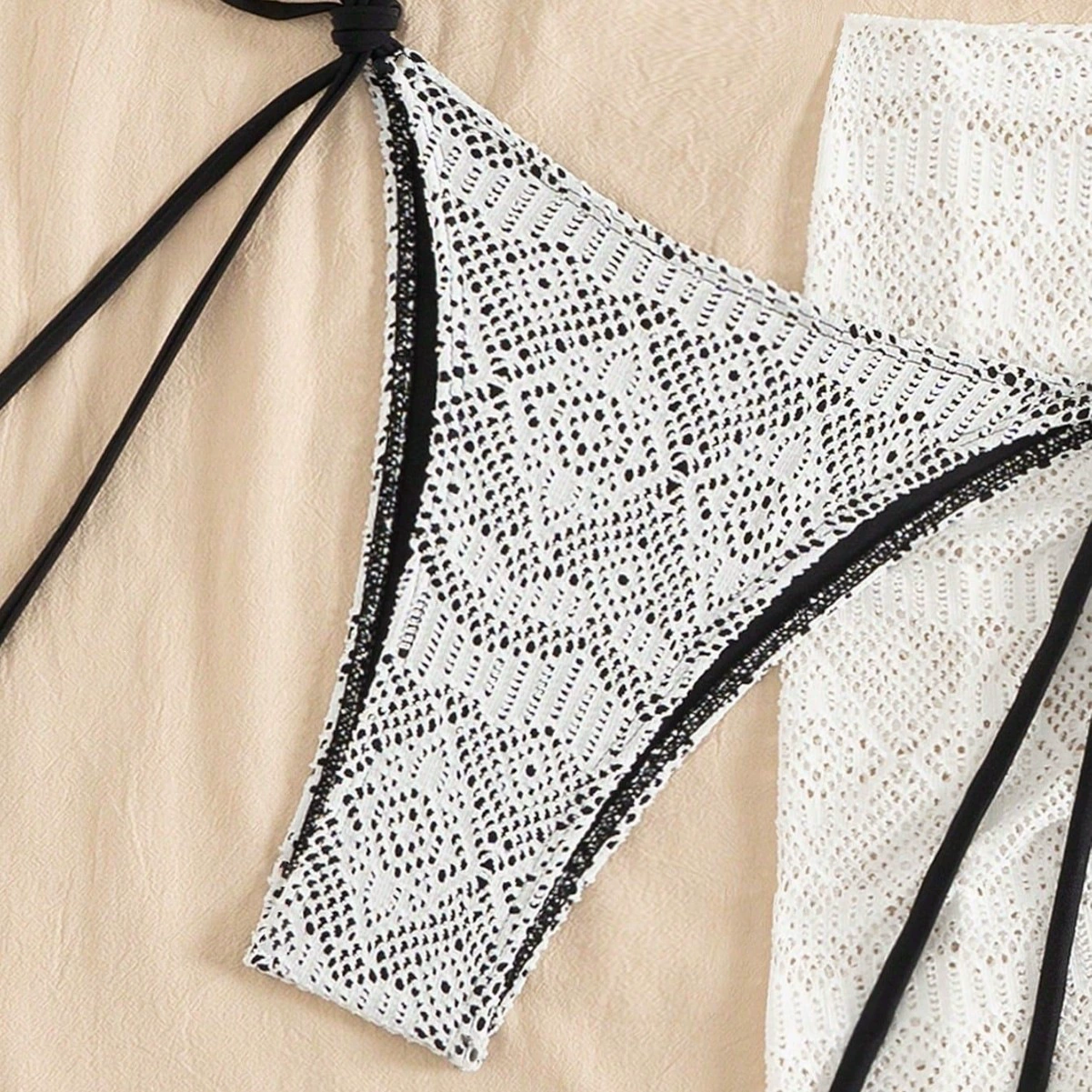 Three-Piece Triangle Bikini Set with Cover-Up Skirt view 4