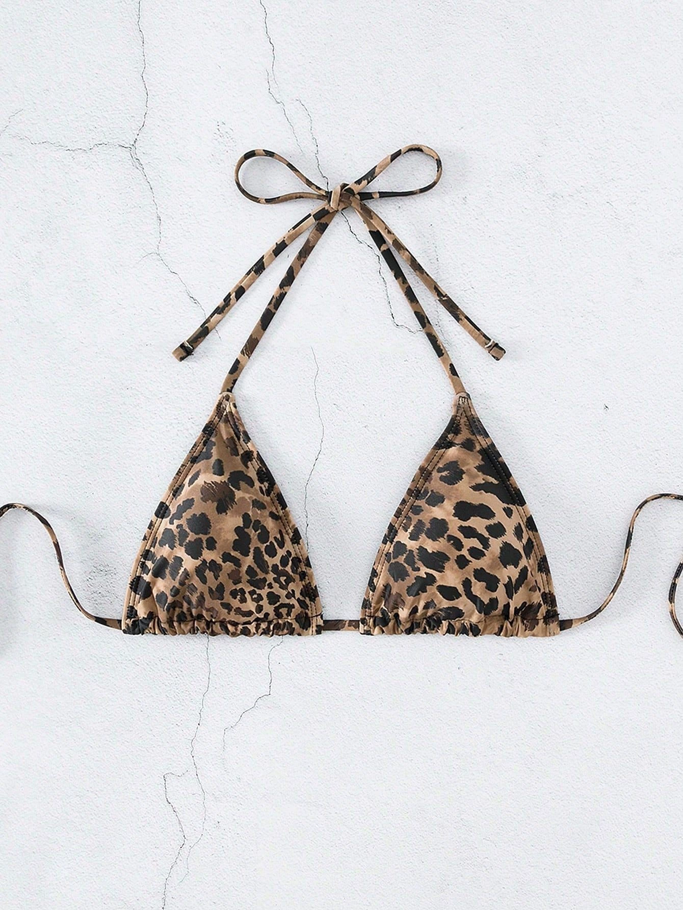 Three-Piece Halter Bikini Set with Cover-Up Skirt view 7