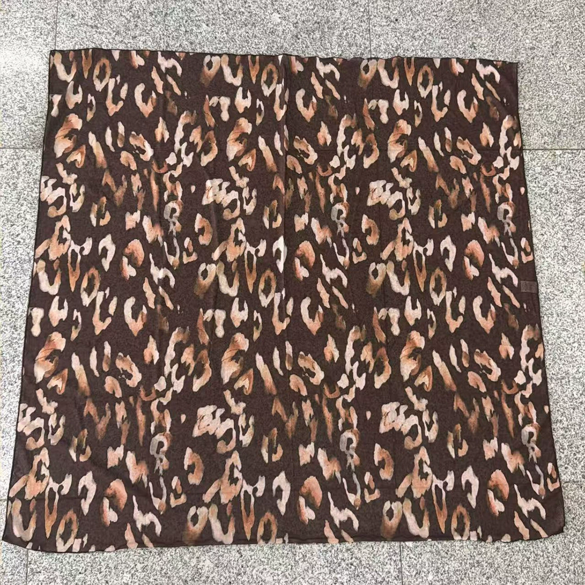 Brown Leopard Print Sarong Wrap Skirt Beach Cover-Up
