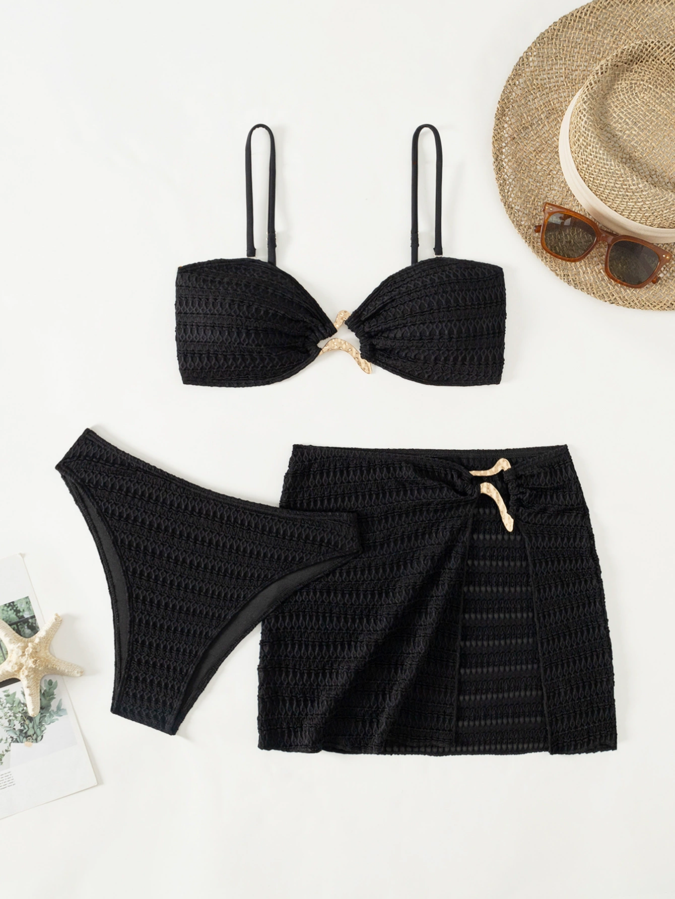 Women's Bandeau Bikini Set with High-Waisted Bottoms and Mini Skirt view 4