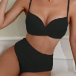 Twist Front High Waist Bikini Set