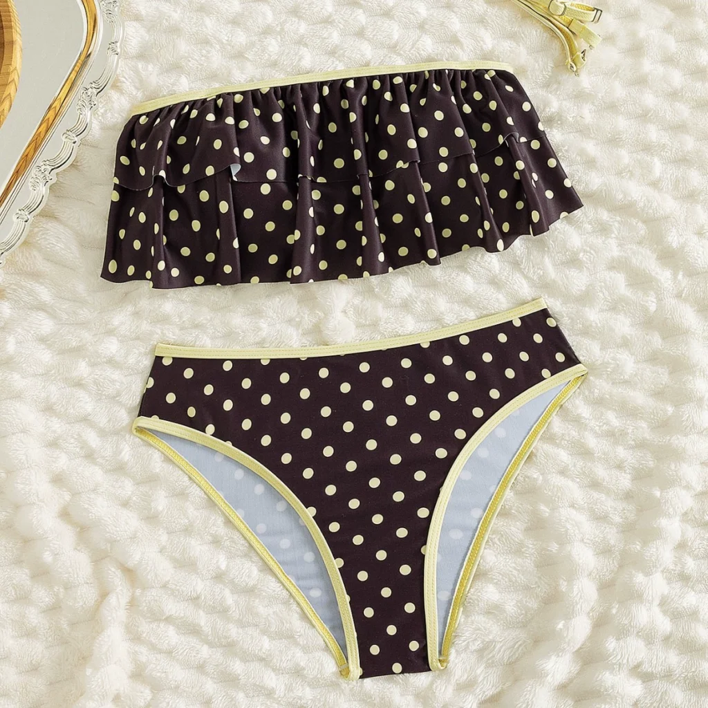 Ruffled Bandeau Two-Piece Bikini Set
