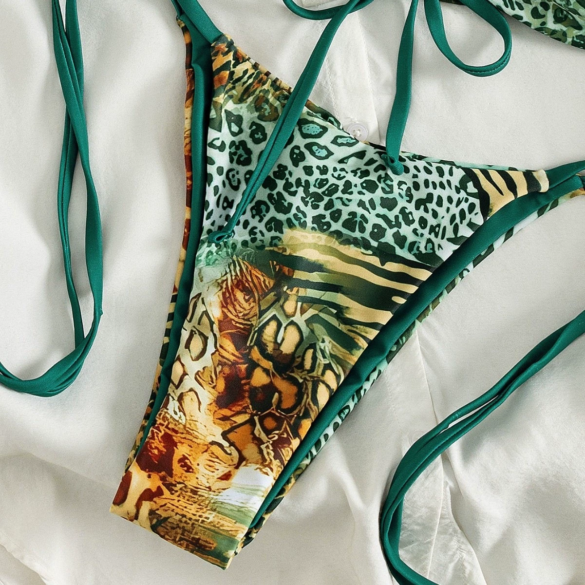 Two-Piece Bikini Set with Bandeau Top and String Bottom view 4
