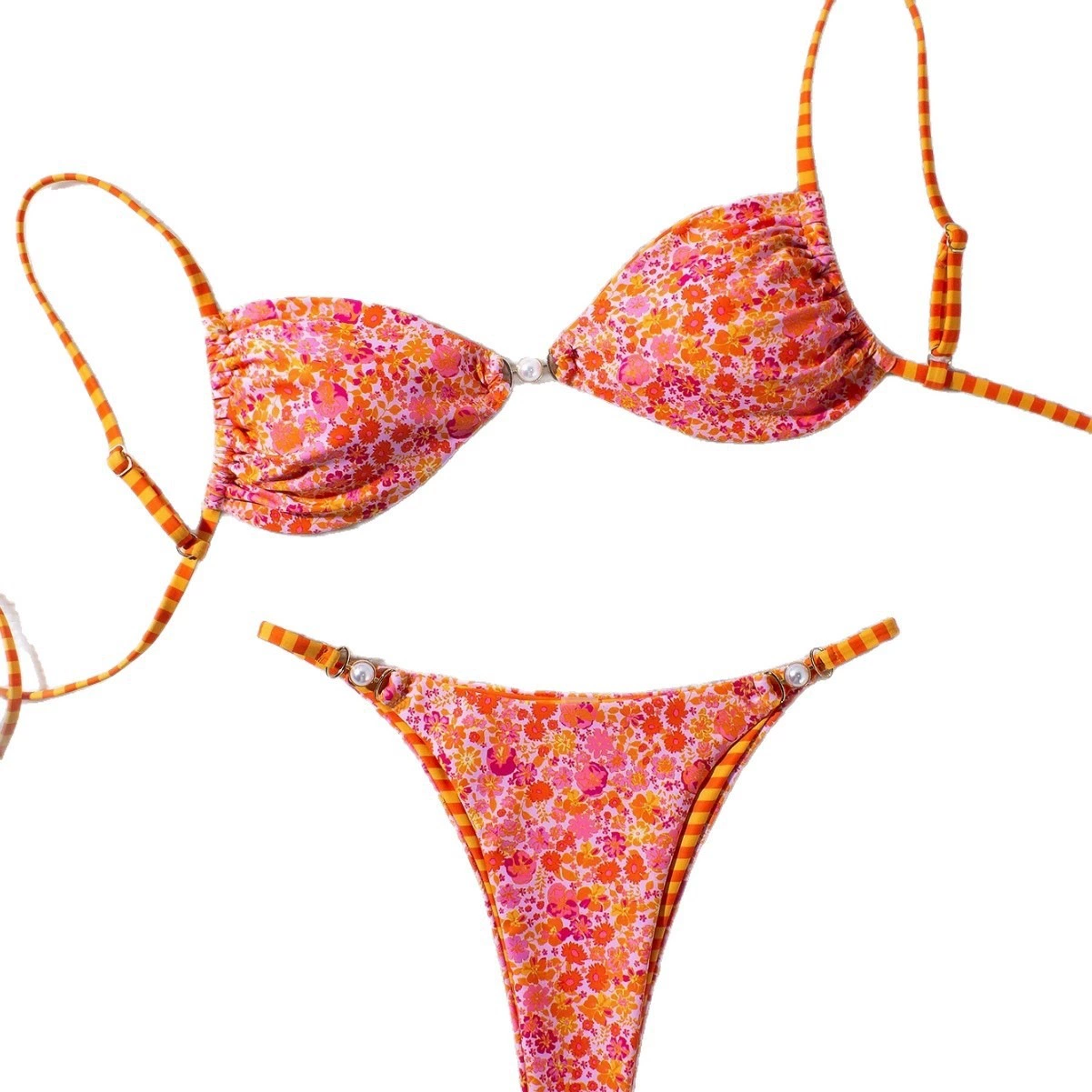 Women's Two-Piece Bikini Set with Triangle Top and Side-Tie Bottom view 5
