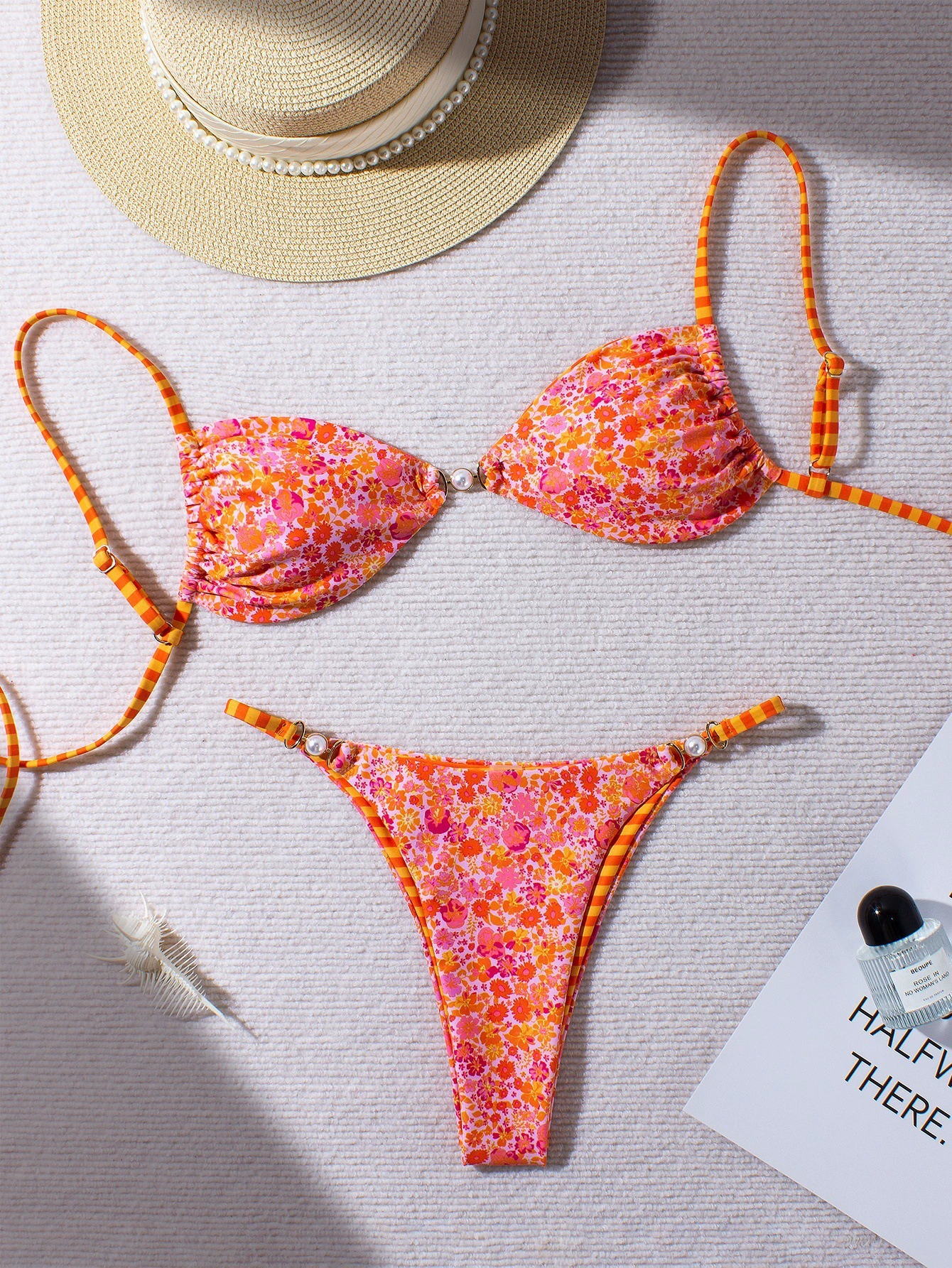 Women's Two-Piece Bikini Set with Triangle Top and Side-Tie Bottom view 6