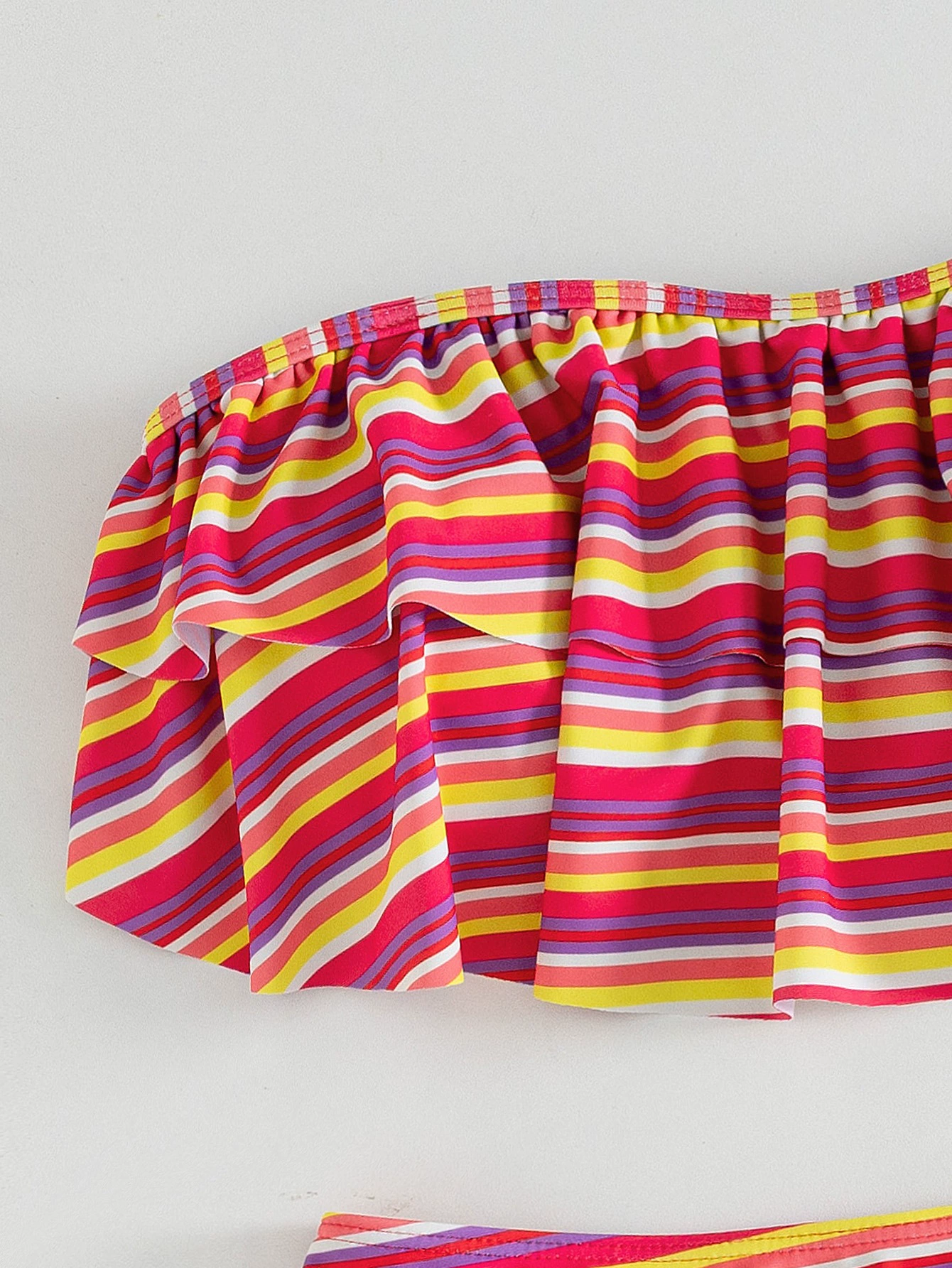 Ruffled Bandeau Bikini Set with Detachable Straps view 4