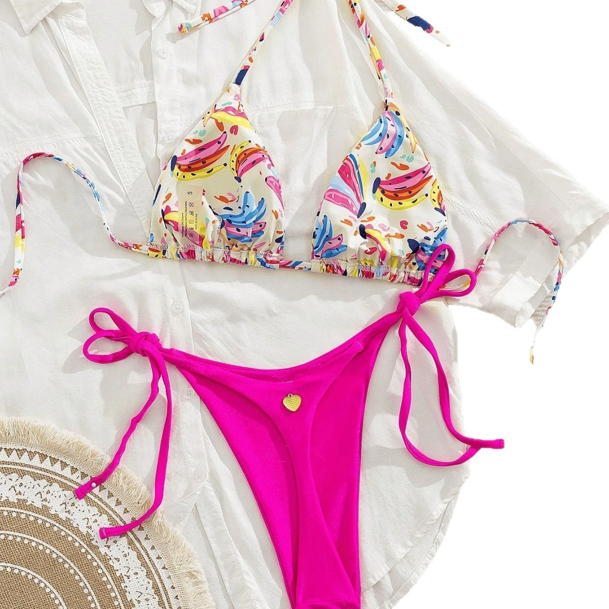 Women's Two-Piece Triangle Bikini Set with Side-Tie Bottom view 5