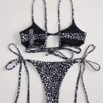 Two-Piece Bikini Set with Cutout Top and Tie-Side Bottoms view 2