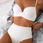 Wrap Bikini Set with High-Waisted Bottoms