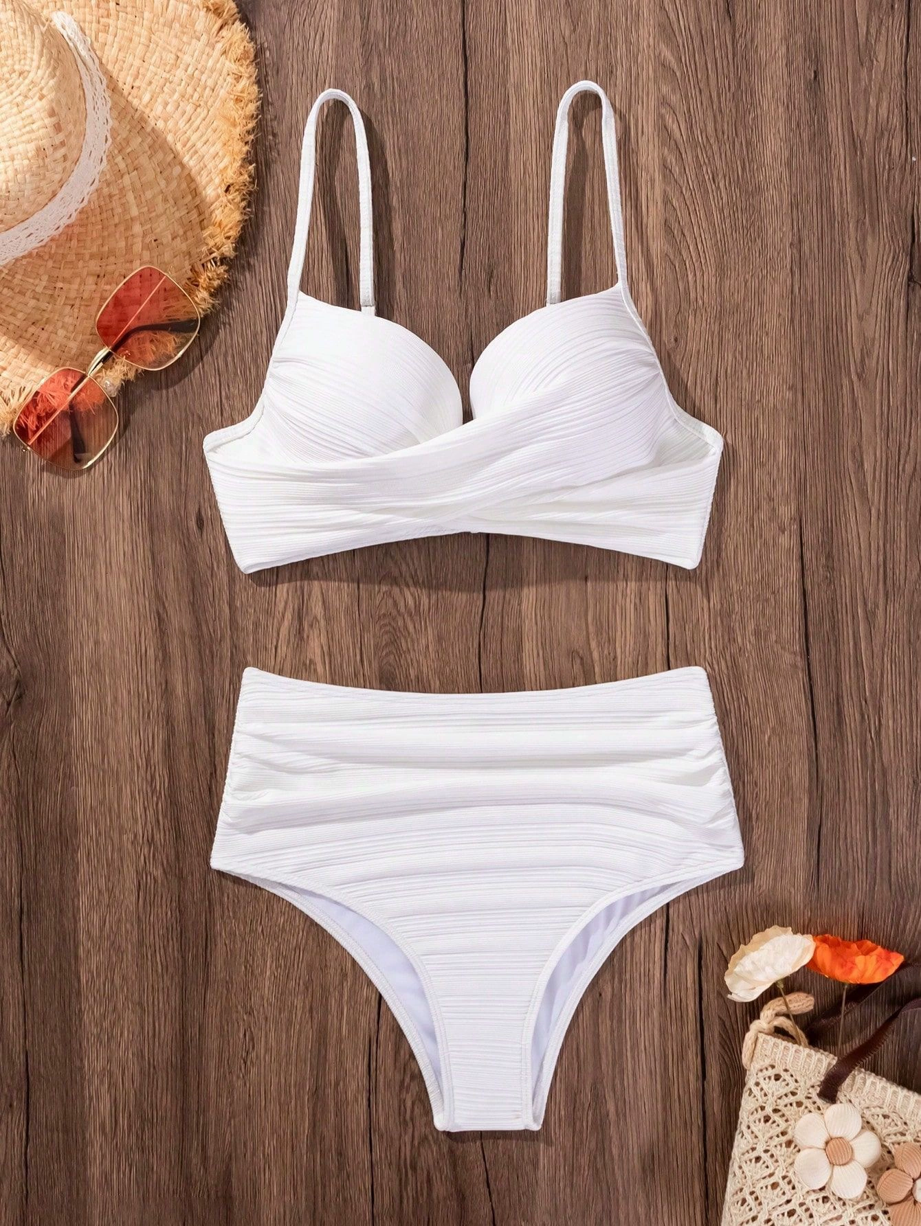 Wrap Bikini Set with High-Waisted Bottoms view 3