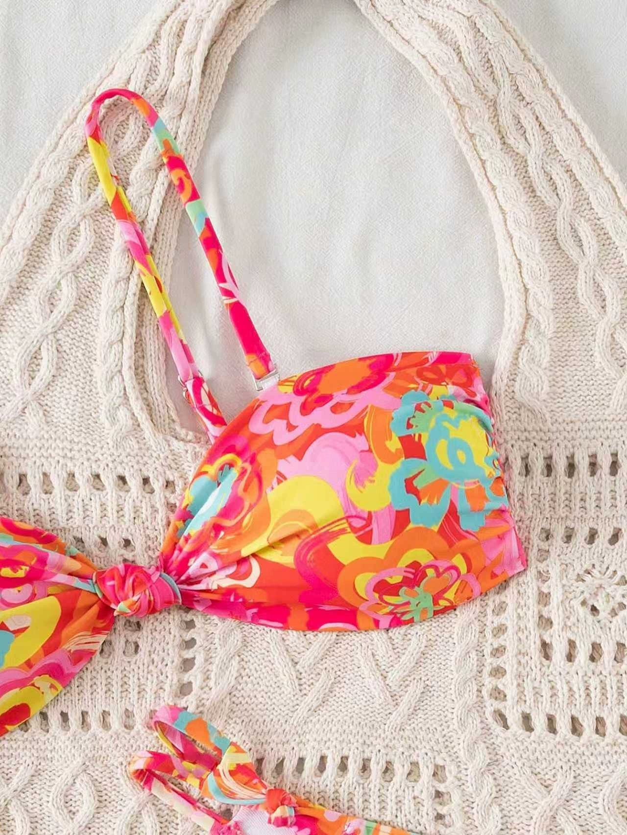 Two-Piece Bandeau Bikini Set with Tie-Side Bottoms view 3