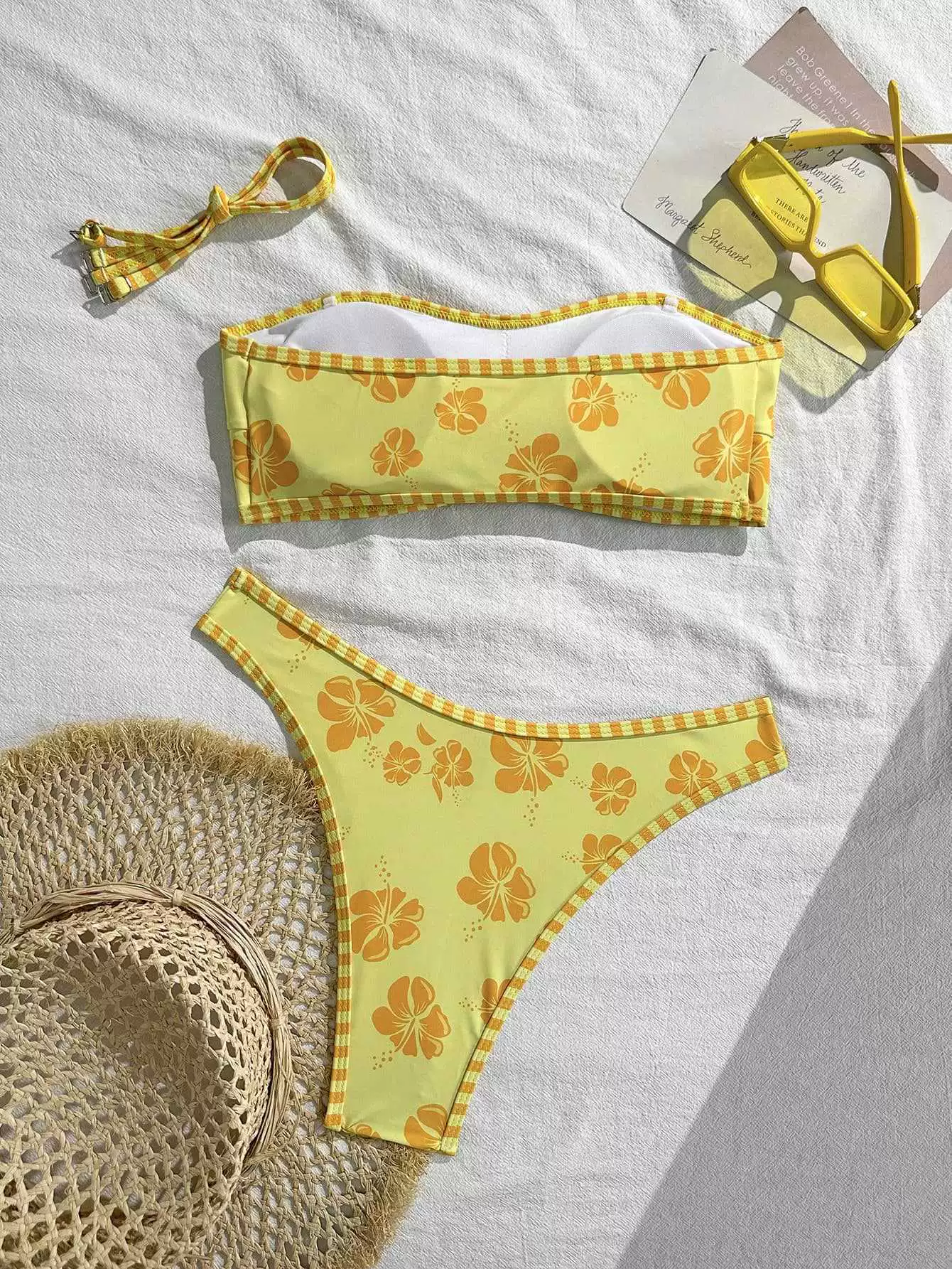 Bandeau Bikini Set with High-Cut Bottoms