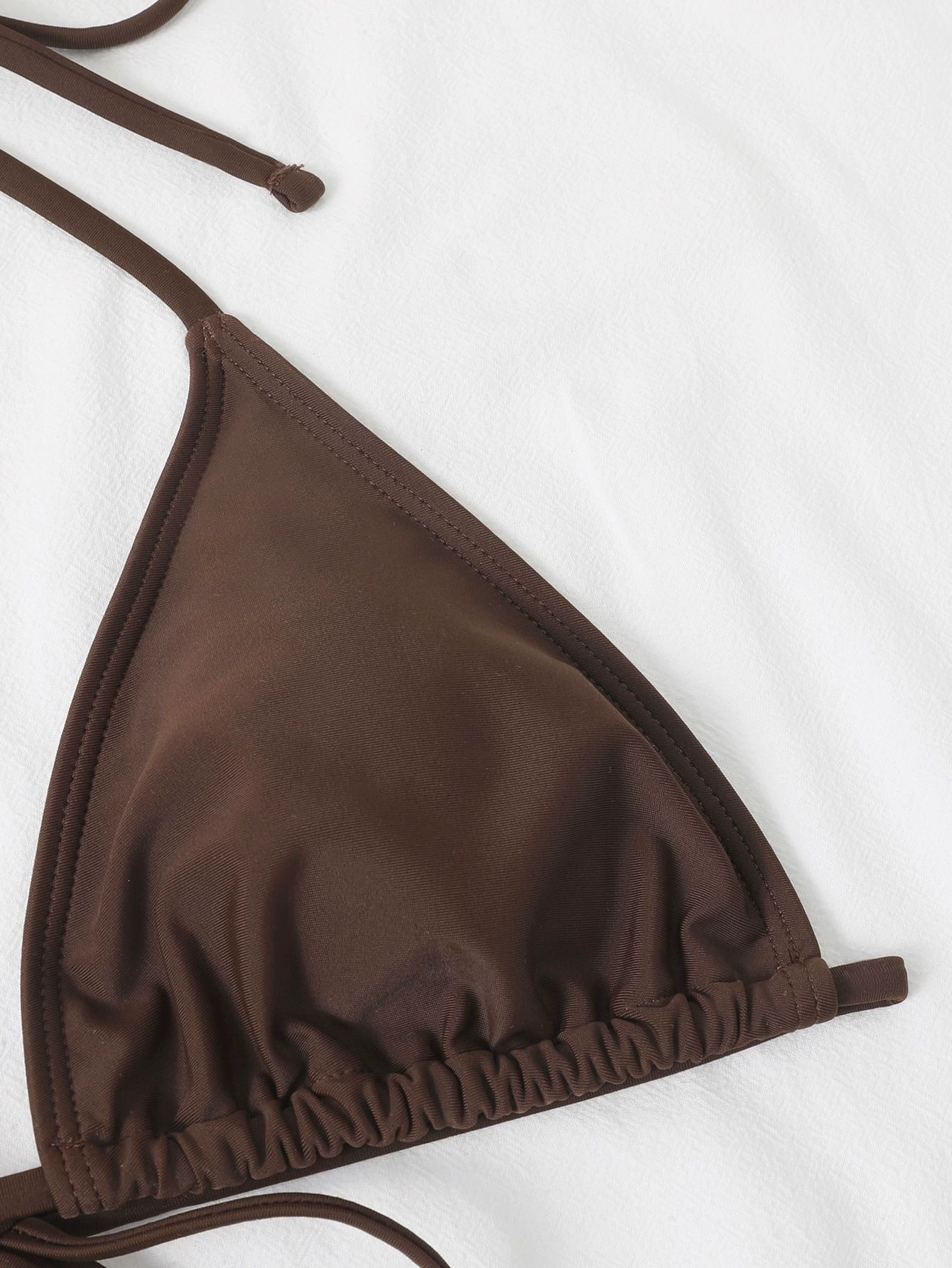 Three-Piece Bikini Set with Triangle Top and Cover-Up Shorts view 4