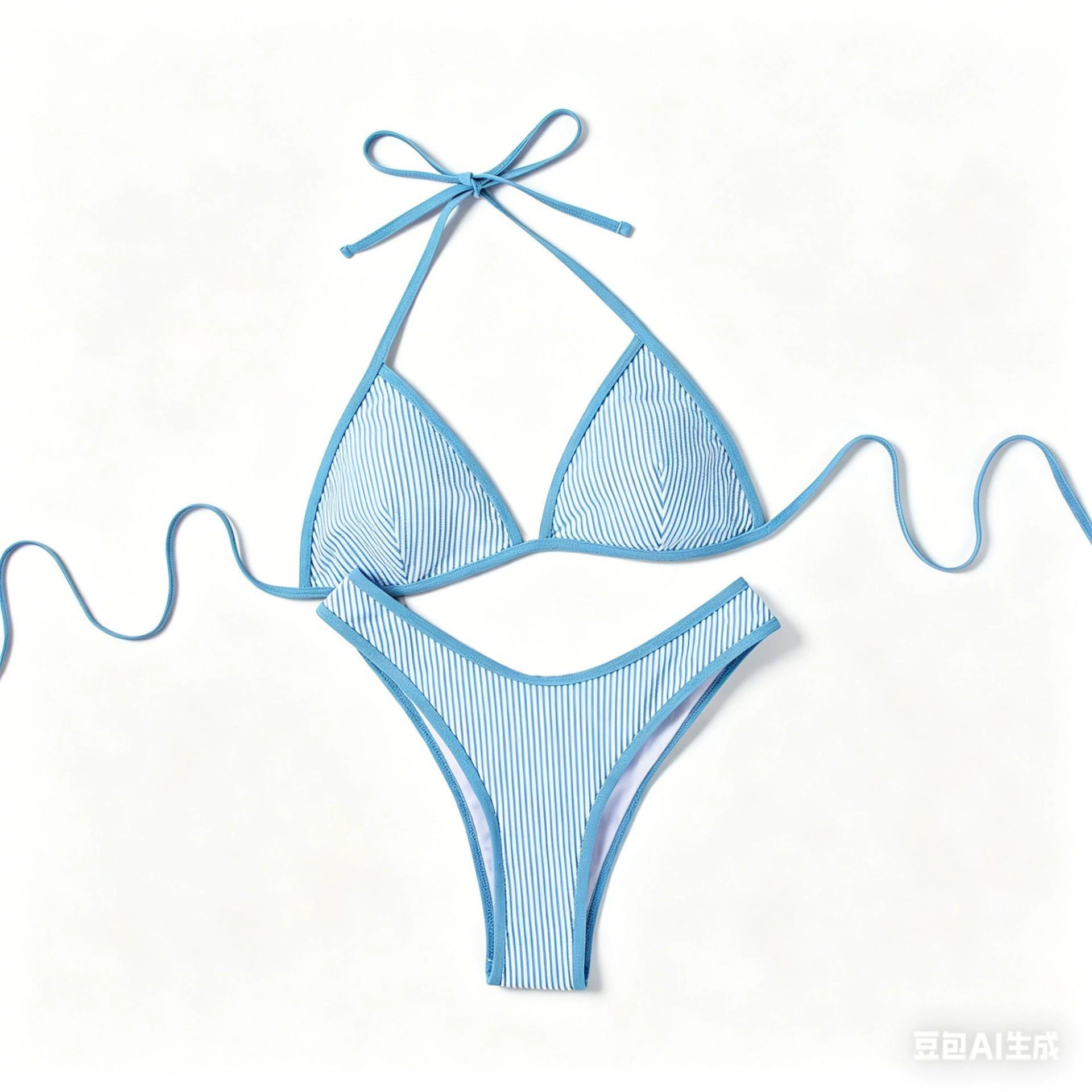 Halter Tie Triangle Bikini Set view 5