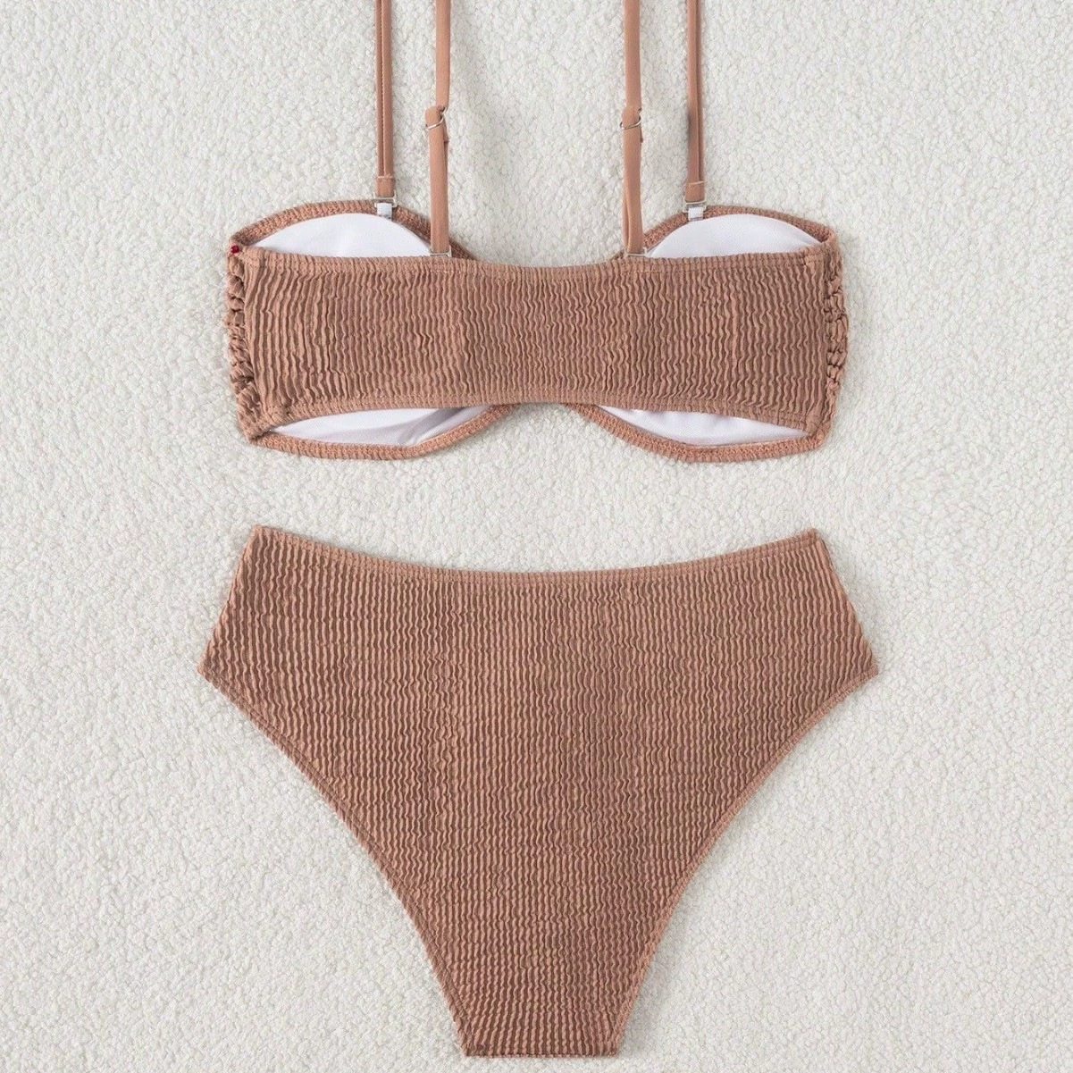 Two-Piece Bandeau Bikini with High-Waist Briefs view 4