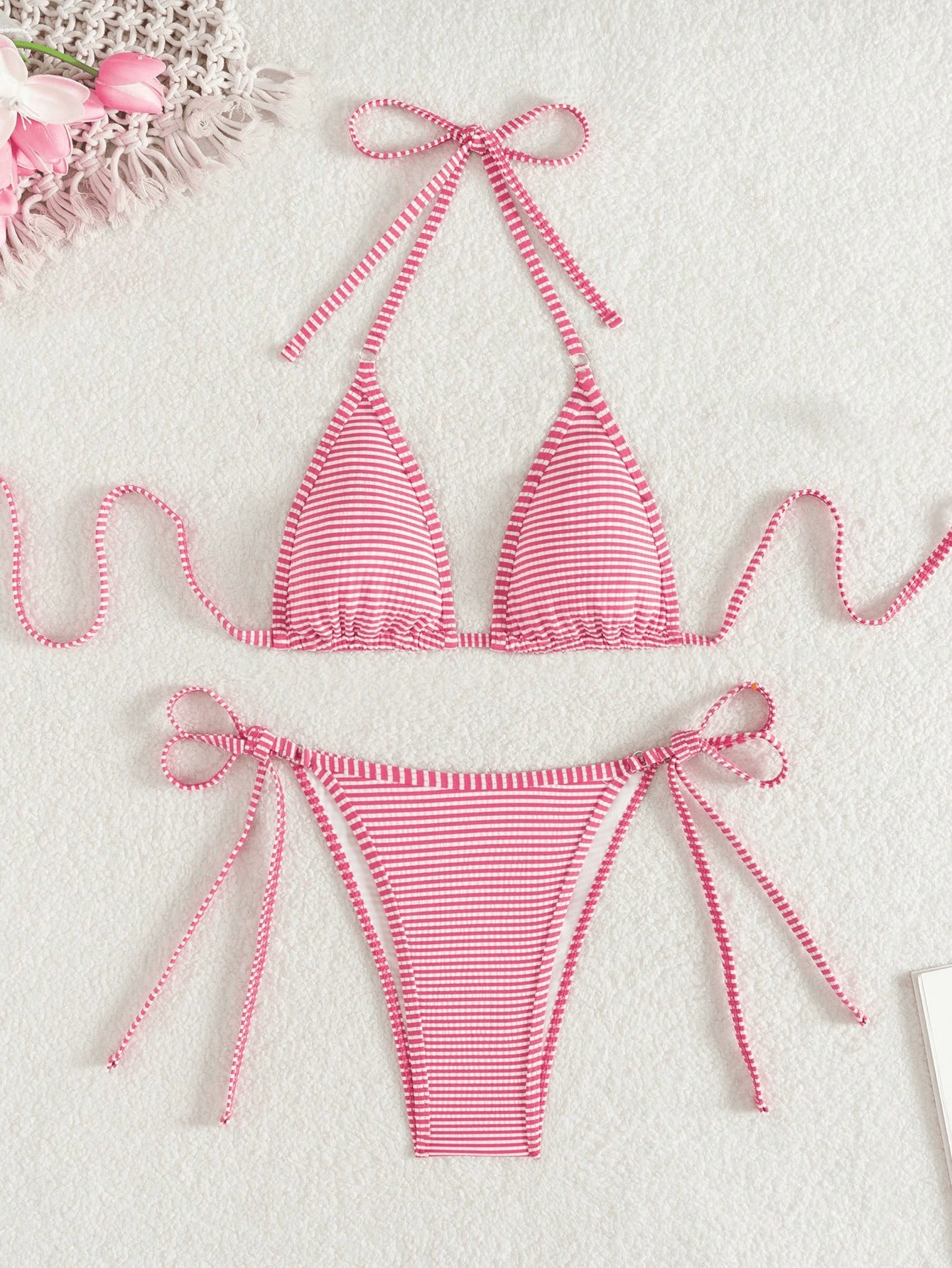 Women's Adjustable Triangle Halter Bikini Set view 5