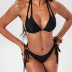 Halter Triangle Bikini Set with Side Ties