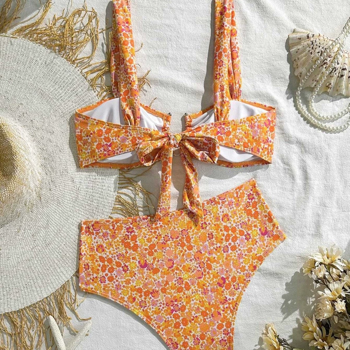 Two-Piece Bikini Set with Balconette Top and High-Waist Bottom view 4