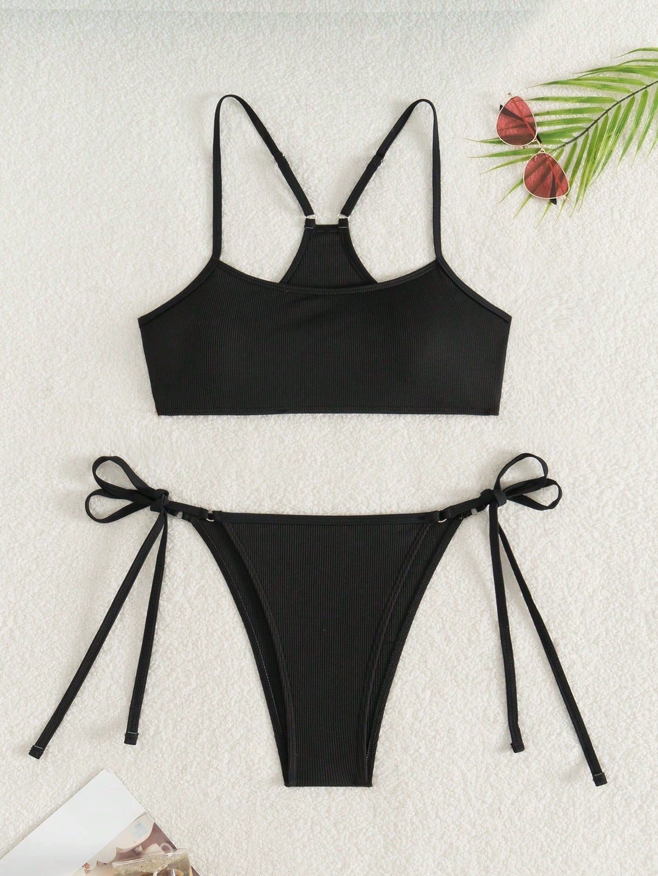 Two-Piece Racerback Bikini Set with Side-Tie Briefs view 5