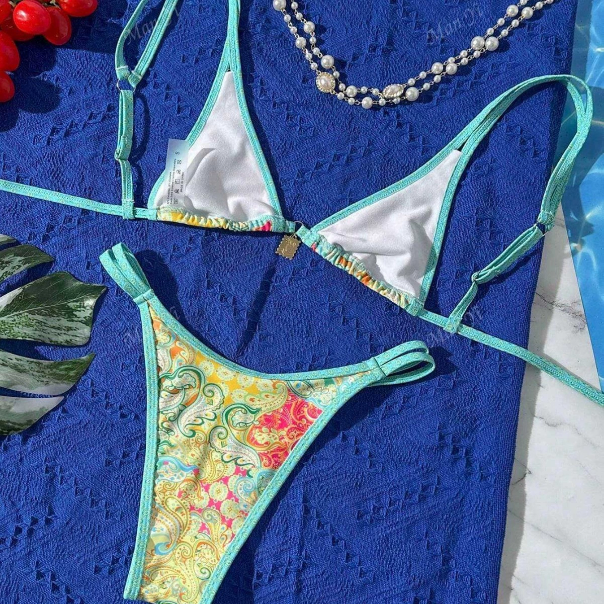 Triangle Top and Side-Tie Bottom Bikini Set view 3
