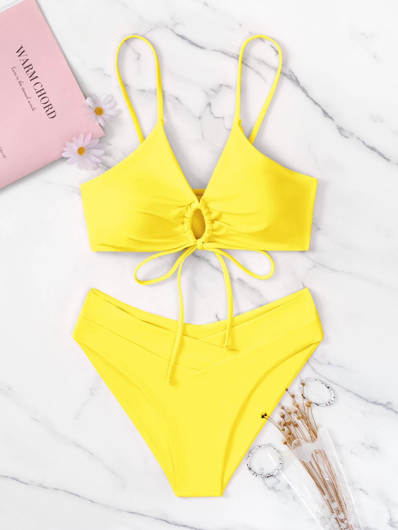 Two-Piece Bikini Set with Front Tie and High Waist view 11