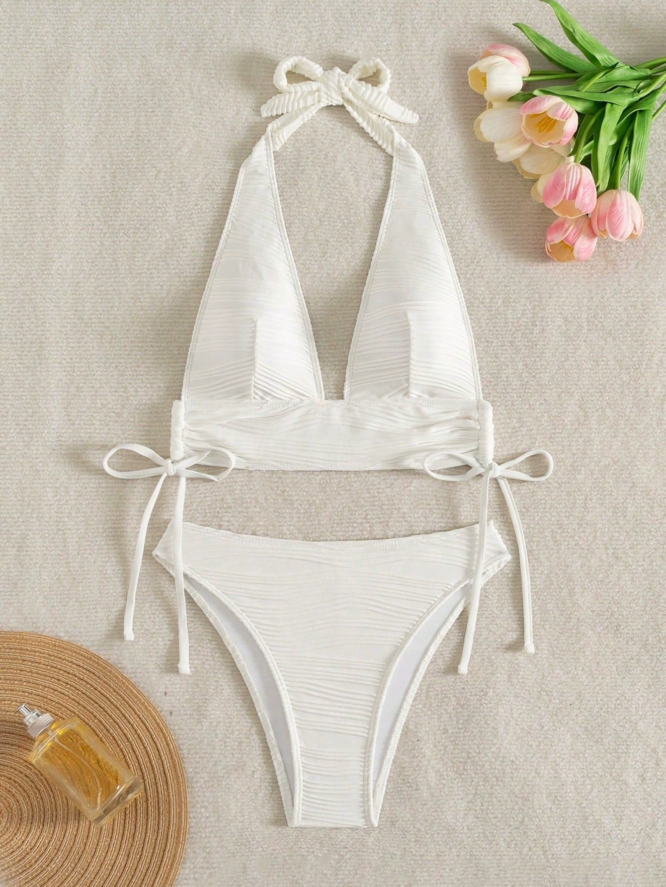 Halter Neck Two-Piece Bikini Set with Side Ties view 5