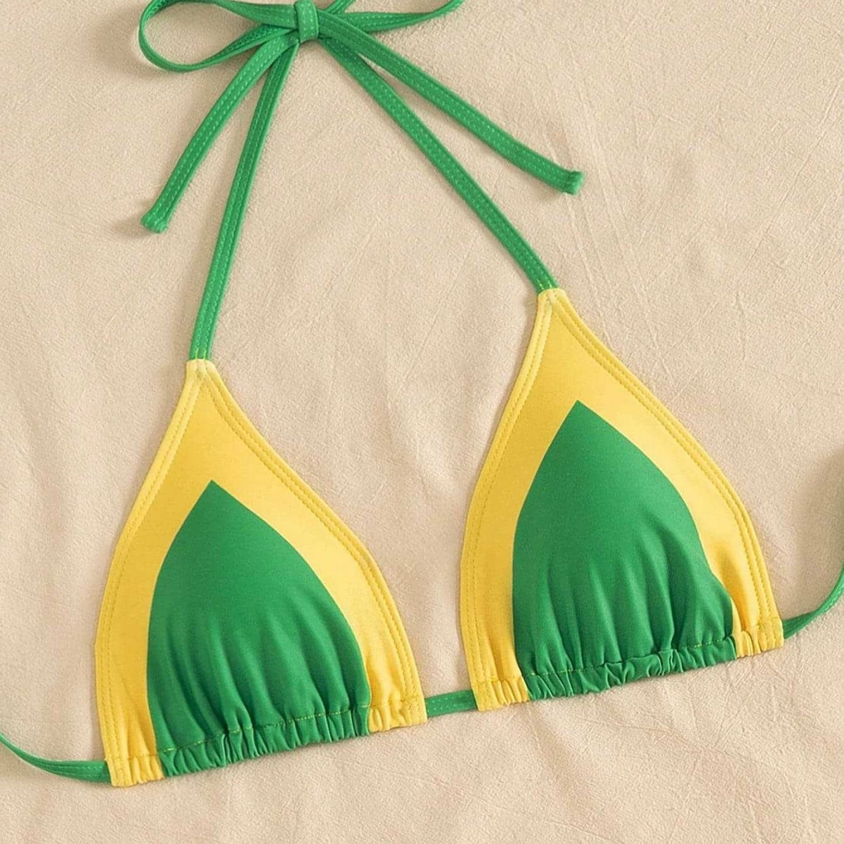 Three-Piece Halter Bikini Set with Wrap Skirt view 3
