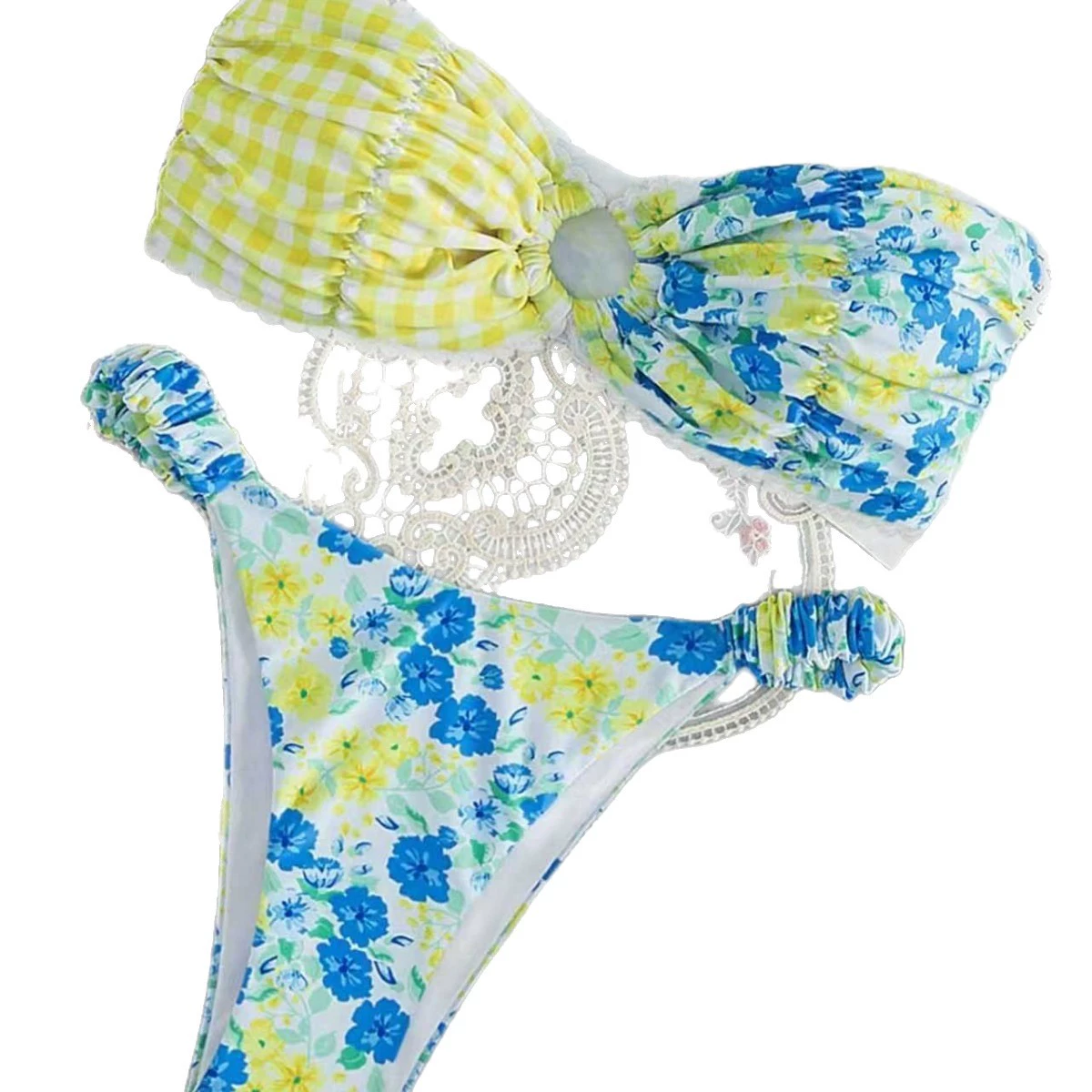 Bandeau Ring Bikini Set with High-Cut Bottoms view 5