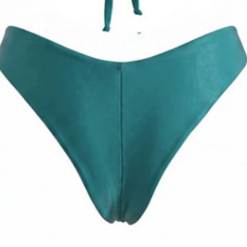 Halter Bandeau Bikini Set with Shell Ornament and V-Cut Bottom view 4