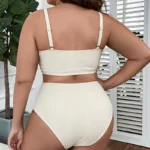 Women's V-Neck Twist Front High Waist Bikini Set view 2
