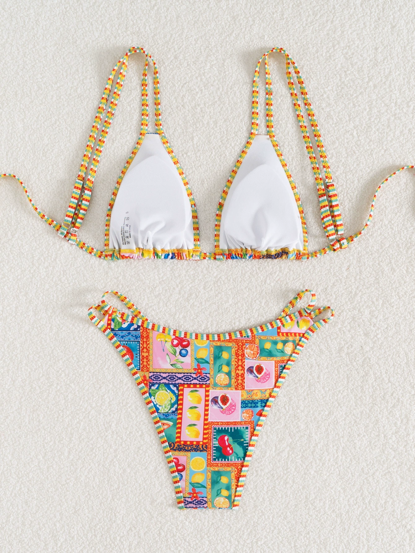 Two-Piece Triangle Halter String Bikini Set with Tie-Side Bottoms view 4