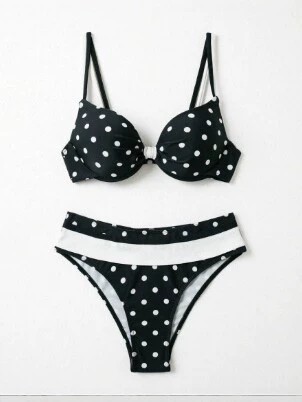 Underwire Twist-Front High-Waist Bikini Set view 5