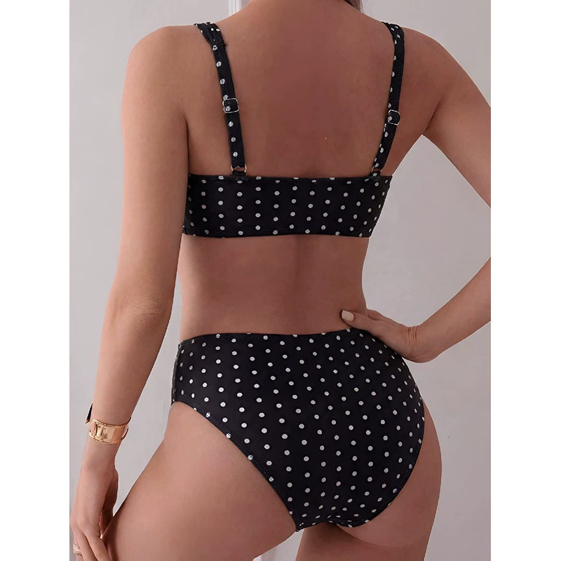 Square Neck High Waist Two Piece Bikini Set view 4