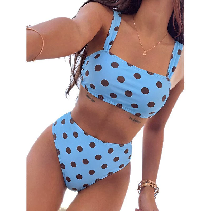 Square Neck High Waist Two Piece Bikini Set view 5