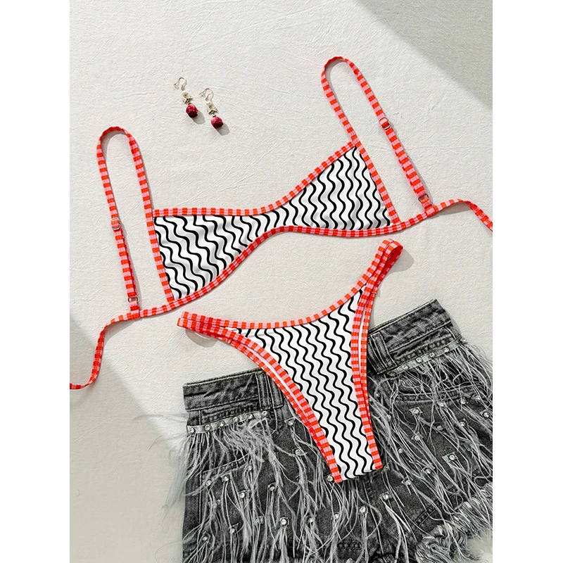 Two-Piece Triangle Bikini Set with Adjustable Straps