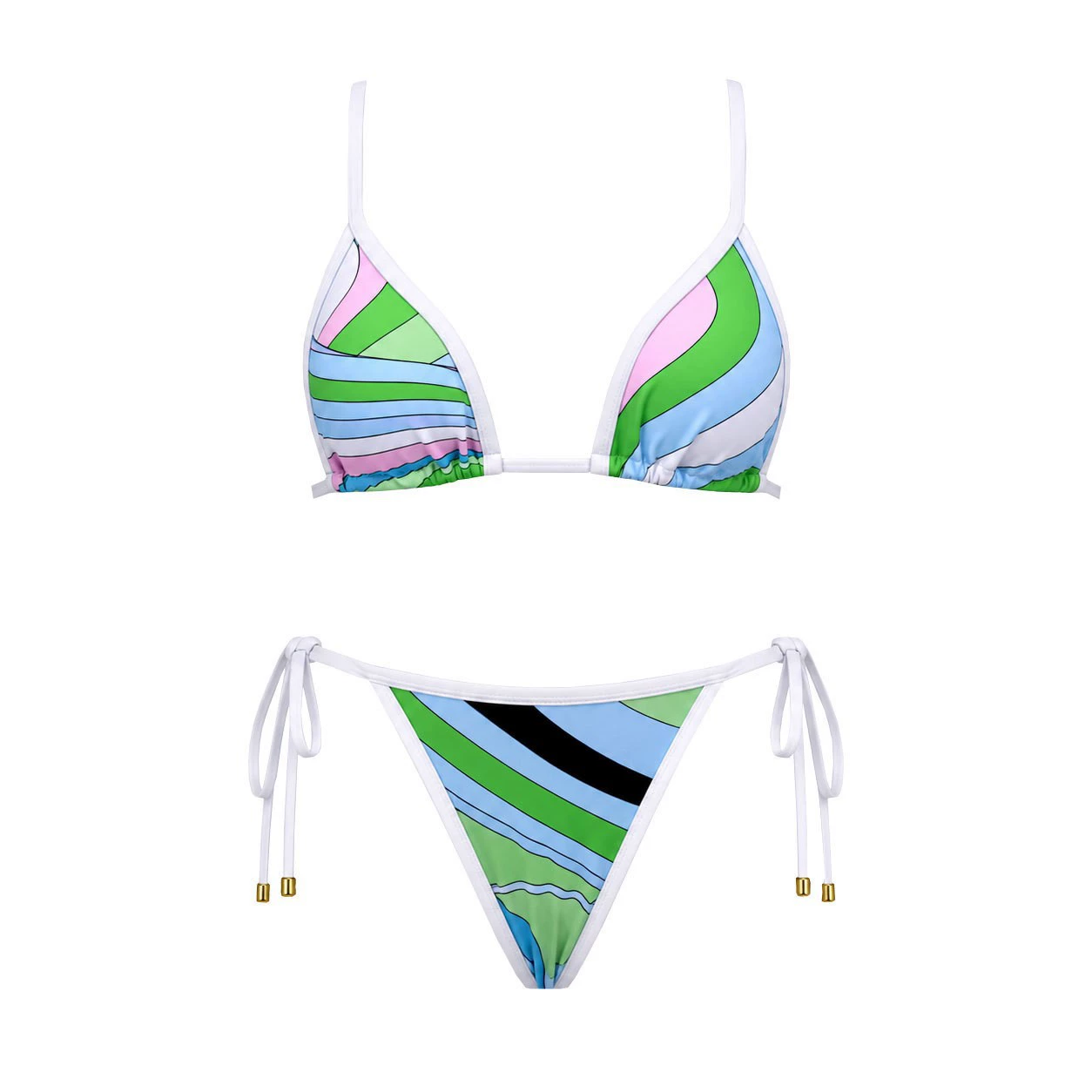Triangle Bikini and Sarong Wrap Skirt Set view 4