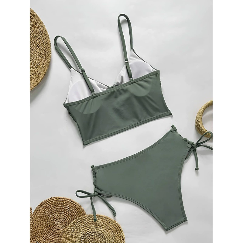 Ruched Front Bikini Set with Tie-Side Bottoms view 5