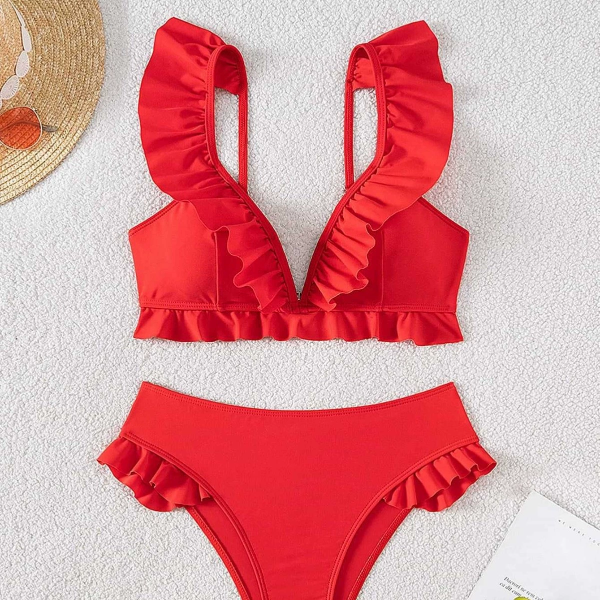 Women's Ruffle Trim Two-Piece Bikini Set view 3
