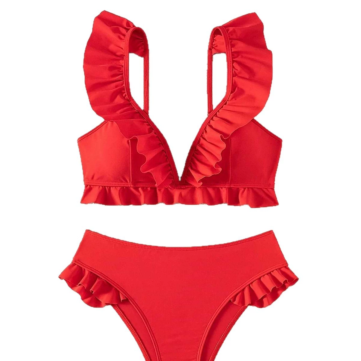 Women's Ruffle Trim Two-Piece Bikini Set view 5