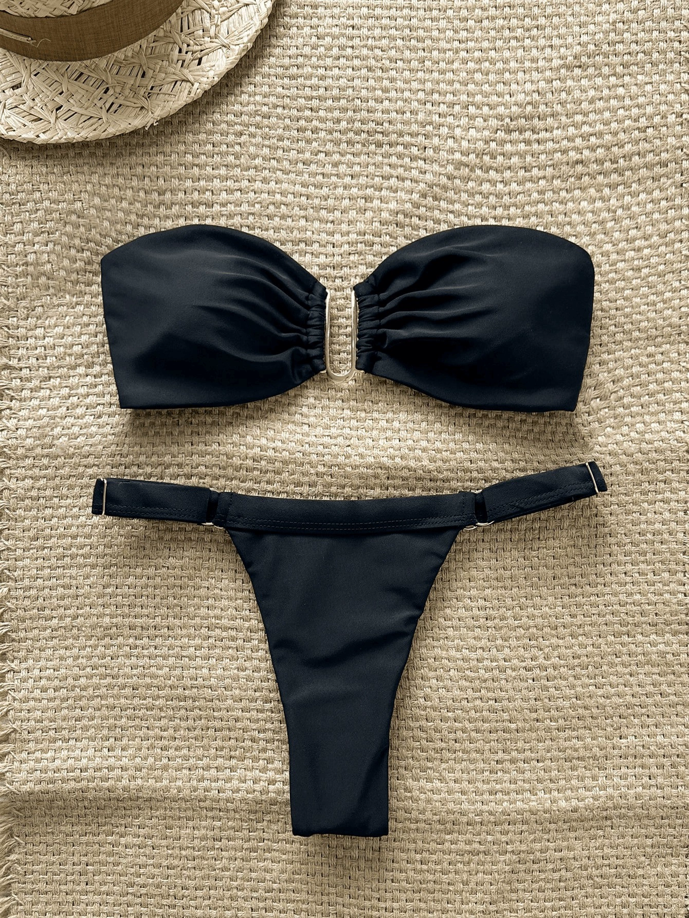 Bandeau Bikini Set with Front Tie and High-Cut Bottom view 6