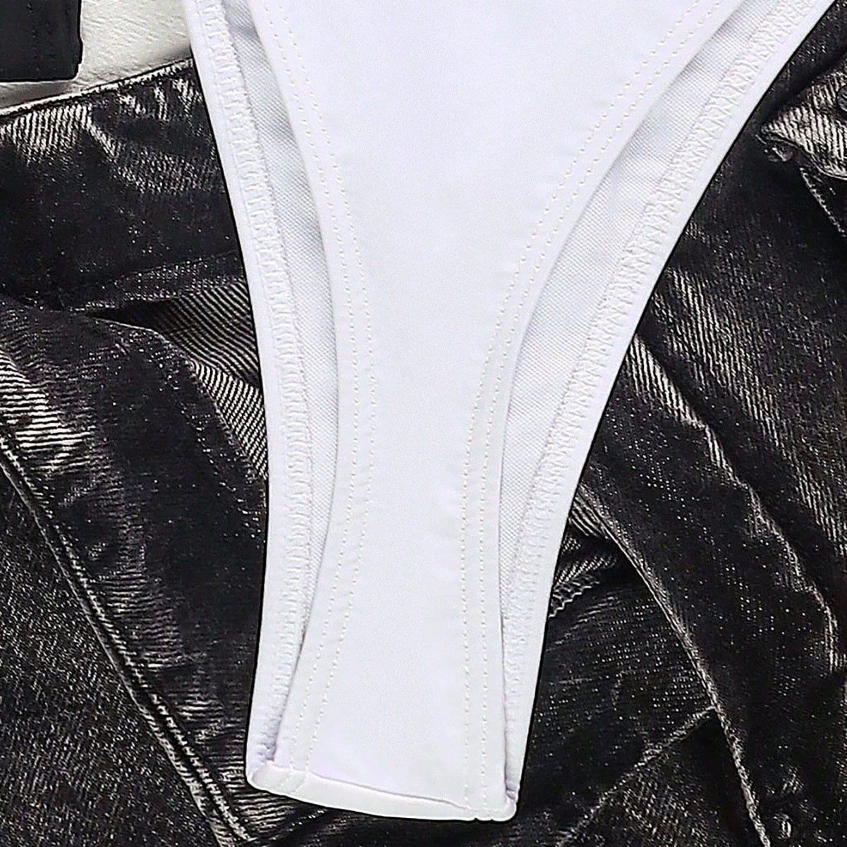 Women's Low-Rise Thong Bikini Bottom with Thin Side Straps view 3