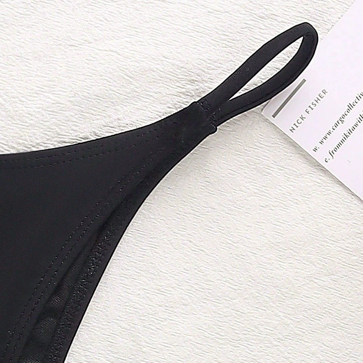 Women's Low-Rise Thong Bikini Bottom with Thin Side Straps view 4