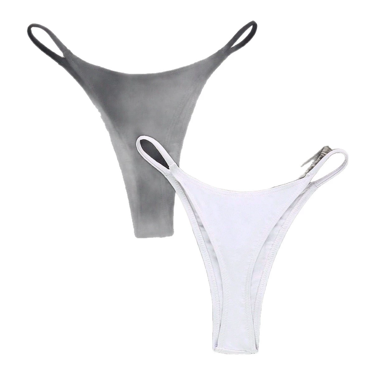 Women's Low-Rise Thong Bikini Bottom with Thin Side Straps view 5