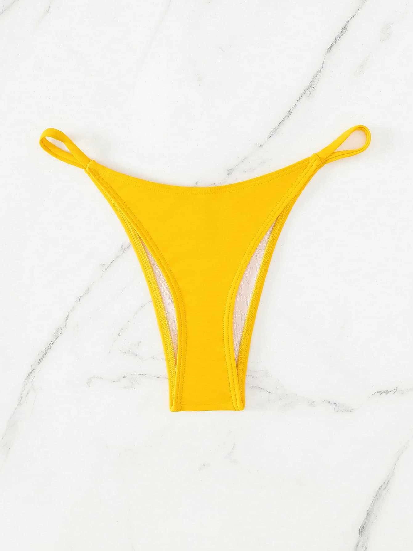 Thong Bikini Bottom with Side Straps view 19
