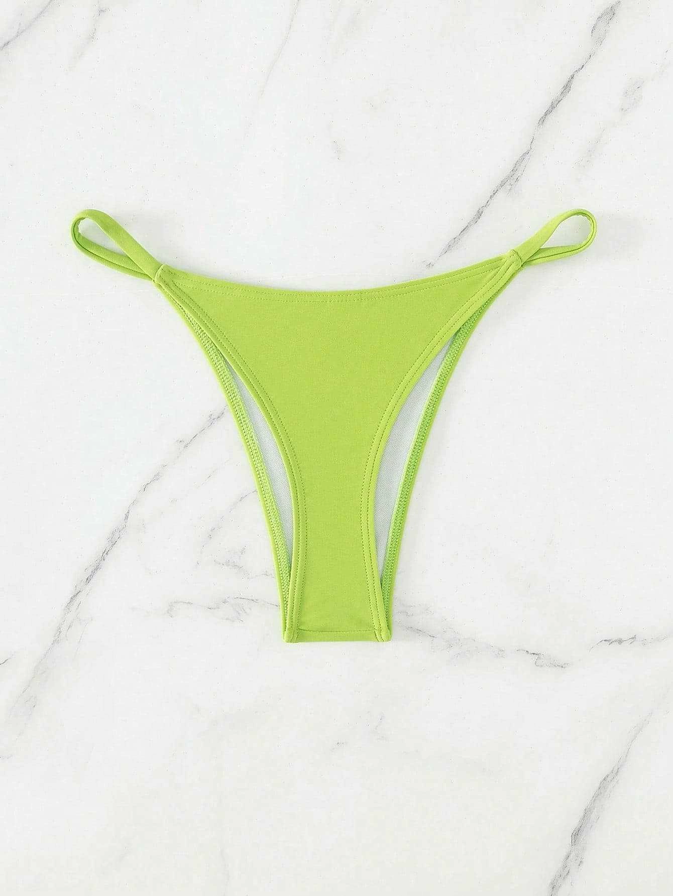 Thong Bikini Bottom with Side Straps view 22