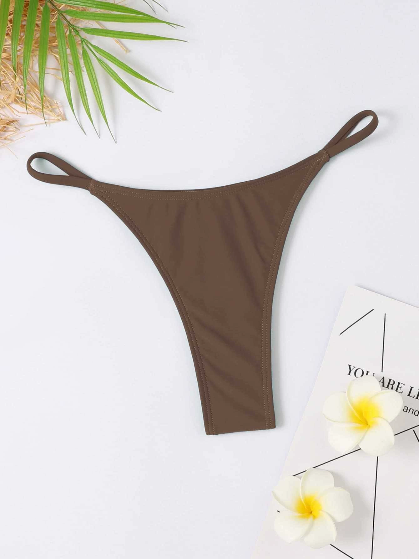 Thong Bikini Bottom with Side Straps view 23