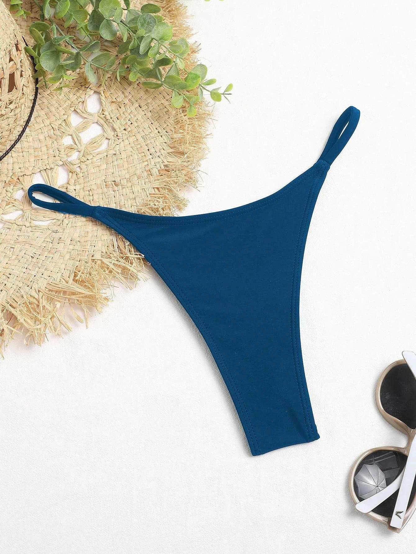 Thong Bikini Bottom with Side Straps view 24